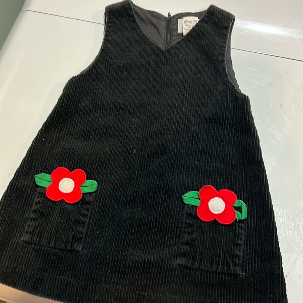 Florence Eiseman T3 Corduroy Black Jumper Dress